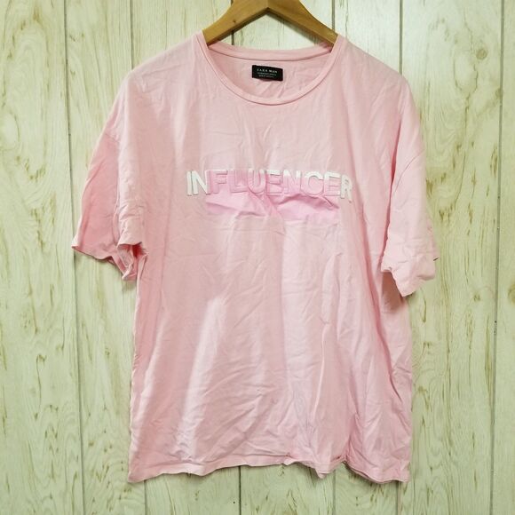 Zara Man Pink Influencer Shirt XL - Picture 1 of 4